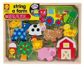 Alex Toys Little Hands String A Farm 农场串绳积木玩具