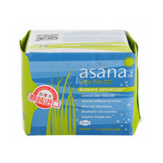 asana 阿莎娜 超薄棉面日用卫生巾 240mm 16片