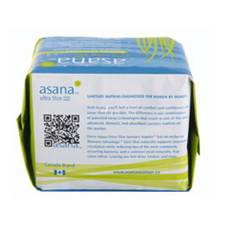 Asana 阿莎娜 超薄棉面日用卫生巾 240mm 16片