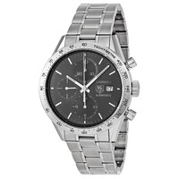 TAG Heuer 泰格豪雅 Carrera卡莱拉系列 CV201A.BA0794 男士机械手表 42mm 灰盘 银色精钢表带 圆形