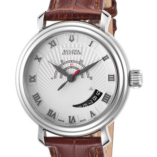 BULOVA 宝路华 臻创系列 63B021 男款机械表 40mm 白色 棕色 皮革