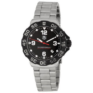 TAG Heuer 泰格豪雅 Formular1系列 WAH1110.BA0858 男士石英手表 42mm 黑盘 银色不锈钢带 圆形