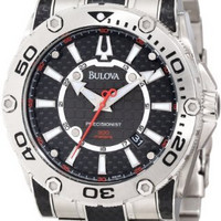 BULOVA 宝路华 Precisionist 系列 96B156 男款运动腕表 46mm 黑色 黑色/银色 PVD镀黑不锈钢/不锈钢