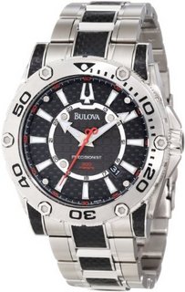 BULOVA 宝路华 Precisionist 系列 96B156 男款运动腕表 46mm 黑色 黑色/银色 PVD镀黑不锈钢/不锈钢