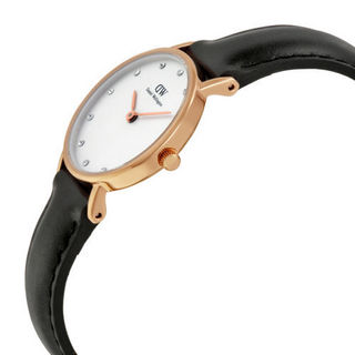 Daniel Wellington 丹尼尔惠灵顿 Classic系列 DW00100060 女士石英手表 26mm 白盘 黑色牛皮带 圆形