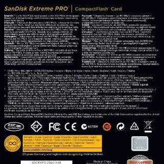  闪迪 Sandisk  至尊超极速 Extreme PRO 256GB CF存储卡