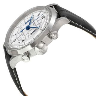 BAUME & MERCIER 名士 CAPELAND卡普蓝系列 MOA10006 男士机械手表 44mm 白盘 棕色皮质表带 圆形