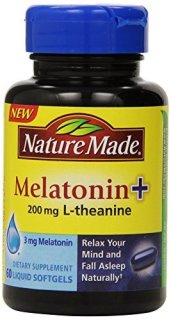 Nature Made Melatonin  + with 200 Mg L-theanine 褪黑素片 60粒