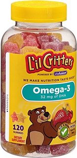 丽贵lilcritters美国dha鱼油儿童进口鱼油omega3维生素d3小熊软糖