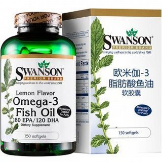 SWANSON 斯旺森 柠檬味 欧米伽-3脂肪酸 鱼油软胶囊 150粒
