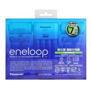 松下 eneloop 爱乐普 K-KJ17MCC64W 高性能智能充电套装（5号*6节、7号*4节）