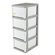 超级值友专享：IRIS 爱丽思 环保塑料抽屉柜MCD-324 白色+灰色
