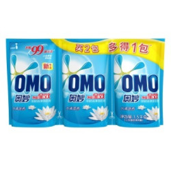 OMO 奥妙 净蓝全效 水清莲香  高浓度洗衣液 （500g*3件）
