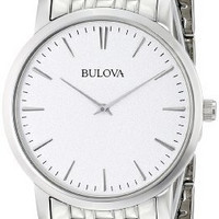 BULOVA 宝路华 Dress 96A115 男士时装腕表 38mm 银色 银色 不锈钢