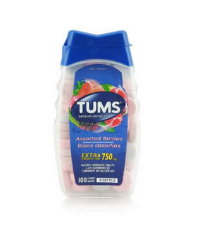 TUMS Regular Strength Antacid 抗胃酸咀嚼钙片 什锦浆果味 100粒