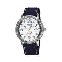 CITIZEN 西铁城 光动能腕表系列 BM7211-00A 男士光动能手表 42mm 白盘 蓝色尼龙表带 圆形
