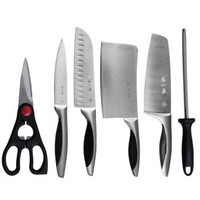 PLUS会员：張小泉 N5493 不锈钢厨房刀具 七件套装
