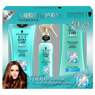 Schwarzkopf 施华蔻 水凝胶原修护洗发水套装 （洗发水 400ml*2+护发素 400ml*2+营养水 150ml*2）