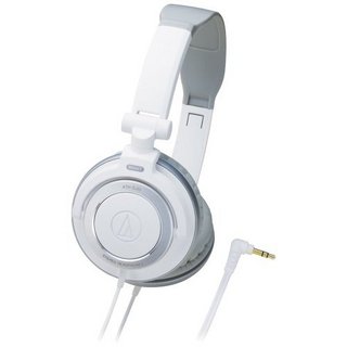 audio-technica 铁三角 SJ55 耳罩式头戴式有线耳机 白色 3.5mm