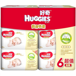 HUGGIES 好奇 超厚倍柔婴儿湿巾（80片*6包）*2件