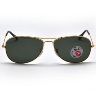 Ray·Ban 雷朋 RB3362 001/58 59mm 偏光蛤蟆太阳镜墨镜 灰绿片金架