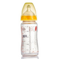NUK奶瓶NUK迪士尼宽口玻璃奶瓶240ml带初生型硅胶中圆孔奶嘴