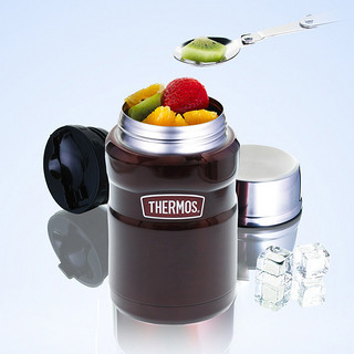 THERMOS 膳魔师 SK-4000+SK-3000 不锈钢保温杯焖烧杯套装 710ml+470ml 酒红色