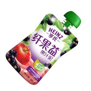 Heinz 亨氏 纤果益果汁泥 苹果+黑加仑味 130g*24袋