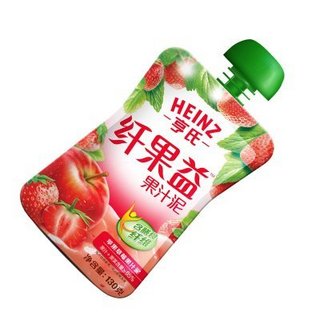 Heinz 亨氏 纤果益果汁泥 苹果草莓（130g*24袋）