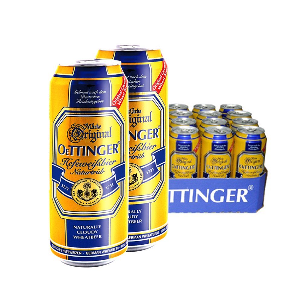 oettinger 奥丁格 自然浑浊型小麦啤酒 500ml*12罐 礼盒装158元包邮