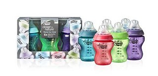 tommee tippee 汤美天地 Closer to Nature 母乳自然系列 Fiesta 彩色奶瓶 260ml*6个