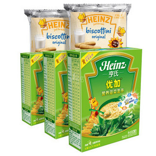 Heinz 亨氏 营养菠菜面条（252g*3盒）+ 儿童脆饼（60g*2袋）