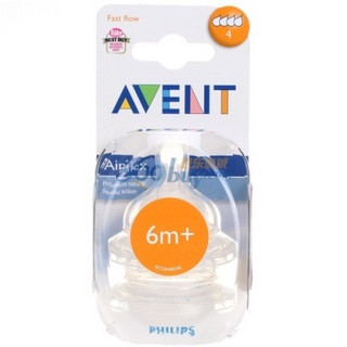 飞利浦 AVENT 新安怡 SCF634/27 快流量四孔奶嘴 2支