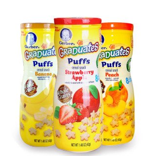 Gerber 嘉宝 Graduates Puffs 星星泡芙 三种口味组合装(42g*3瓶)