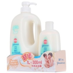 Johnson‘s baby 强生婴儿 牛奶沐浴露 1L+300ml *3件