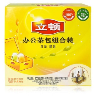 Lipton 立顿 红茶 茶叶办公室茶包组合礼盒 袋泡茶包 2g*50包+绿茶2g*50包