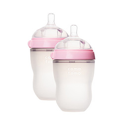 COMOTOMO 硅胶防胀气奶瓶 粉色 250ml*2个