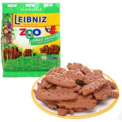 德国进口 LEIBNIZ 莱布尼兹 丛林动物饼干(可可味 100g *11件