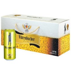 瓦伦丁（Wurenbacher）拉格啤酒500ml*12听德国原装进口