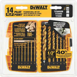 DEWALT 得伟 DW1354 Titanium Drill Bit Set 镀钛钻头14件套装