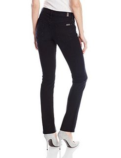 7 for all mankind Straight Leg 女款修身直筒牛仔裤 黑色