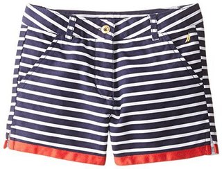 NAUTICA 诺帝卡 Striped Short with Ribbon Hem Detail 女童短裤