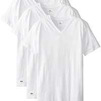LACOSTE 皮马棉V领短袖T恤 男款 3件装
