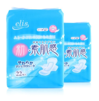 elis 怡丽 新·素肌感 日用棉柔护翼卫生巾 20.5cm 22片*10包