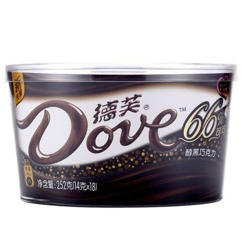 必买年货、限地区：Dove 德芙 66%醇黑巧克力 252g *3件