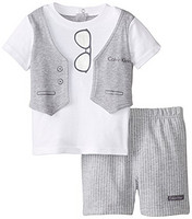 Calvin Klein 卡尔文·克莱 男宝宝套装T恤+短裤 灰色 18个月
