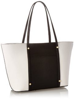 Calvin Klein Key Item Saffiano Tote 女士手提包 黑白拼色