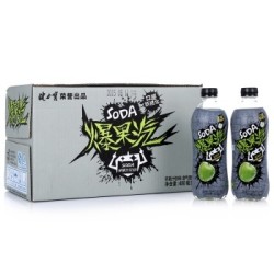 健力宝 爆果汽 苹果汁 苏打饮料(含气型)480ml*15瓶 整箱装 *6件