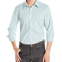 Calvin Klein Sportswear Micro-Check Poplin 男士条纹长袖衬衫