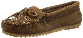 MINNETONKA 迷你唐卡 Studded Moccasin 女款真皮平底休闲鞋